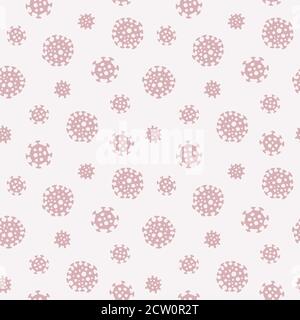 Coronavirus COVID 19 or Wuhan Coronavirus. Seamless hand drawn pattern. Stock Vector
