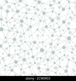 Neural network seamless pattern. Neural network of nodes and connections. Vector Stock Vector