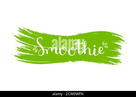 Smoothie handwritten lettering. Smoothies product design. Stock Vector