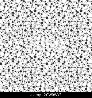 Neural network seamless pattern. Neural network of nodes and connections. Vector Stock Vector