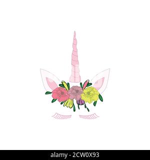 Unicorn cute illustration fashion design, postcard design Stock Vector