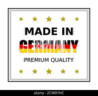 Vector illustration, Made in Germany, Premium Quality. Perfect for any use. Stock Vector