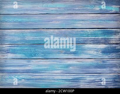 Blue painted wooden planks background or texture. Closeup Stock Photo