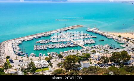 Port of Sidi Bou Said, Tunisia. Stock Photo