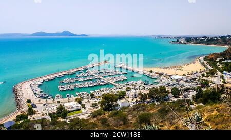 Port of Sidi Bou Said, Tunisia. Stock Photo