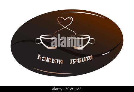 Coffee Cup logo in different colour combinations for cafeteria, company, shop branding and for website designing. Stock Vector