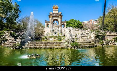 Fountain called Cascada in the Parc de la Ciutadella (Citadel Park). Barcelona, Spain Stock Photo