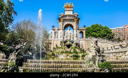 Fountain called Cascada in the Parc de la Ciutadella (Citadel Park). Barcelona, Spain Stock Photo