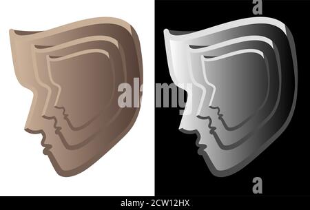 Abstract side face silhouette art for logo designing, website designing, banner designing and for company branding. Stock Vector