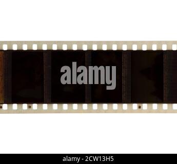 Film old negative strip frames isolated on white background Stock Photo