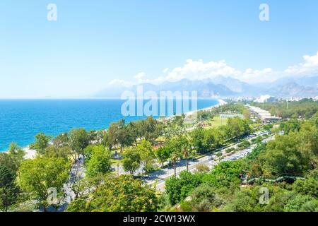 Aerial view of Antalya and the Mediterranean sea in Turkey in summer day Stock Photo