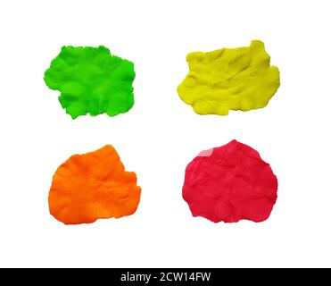 Plasticine speech bubble set collection isolated on white background Stock Photo