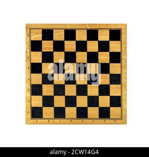 Wooden chess board field isolated on white background Stock Photo