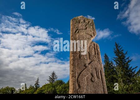 The Maiden Stone, an ancient standing Pictish symbol stone near Inverurie, Aberdeenshire, Scotland, UK Stock Photo