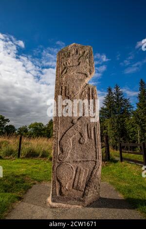 The Maiden Stone, an ancient standing Pictish symbol stone near Inverurie, Aberdeenshire, Scotland, UK Stock Photo