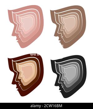 Man face side silhouette avatar. Vector illustration Stock Vector Image ...