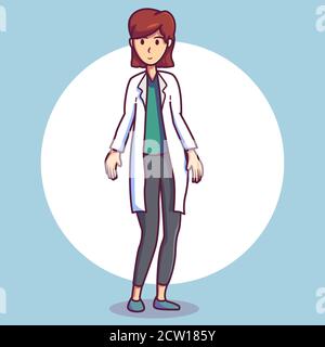 woman doctor in a standing pose. vector illustration Stock Vector