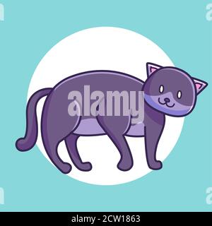 cute cat glanced. cartoon vector illustration Stock Vector