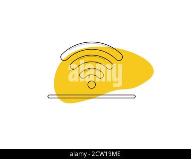 Wireless Fidelity Flat Icon on white background in vector illustration Stock Vector