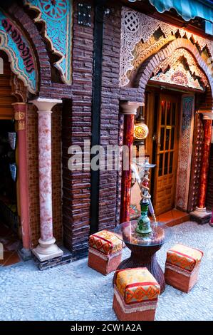 A hookah and tea shop in Granada, Spain. Stock Photo