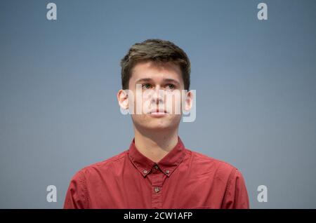 Stuttgart, Germany. 26th Sep, 2020. Jakob Springfeld, climate activist, takes part in the awarding of the 55th Theodor Heuss Prize. Credit: Marijan Murat/dpa/Alamy Live News Stock Photo