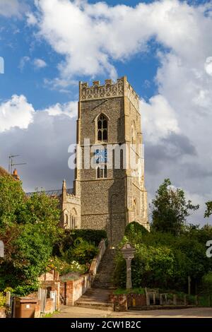 St Mary's Church, a Grade I listed parish church in the pretty village of Kersey, Suffolk, UK. Stock Photo
