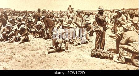 1900 Boer War prisoners - The Second Boer War ( 1899 –  1902) was fought between the British Empire, the South African Republic (Republic of Transvaal) and the Orange Free State, over the Empire's influence in South Africa and the areas diamond mining interests Stock Photo