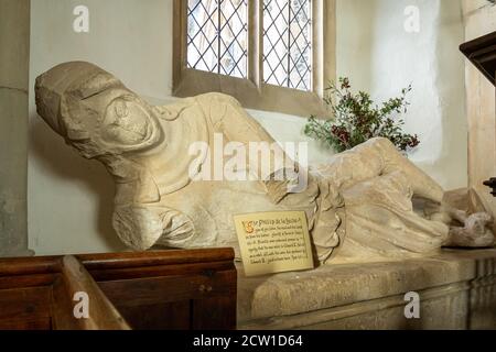 14th century De la Beche family effigies known as the Aldworth Giants inside St Mary's Church in Aldworth village, Berkshire, UK Stock Photo