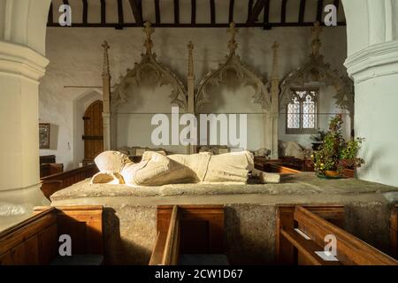 14th century De la Beche family effigies known as the Aldworth Giants inside St Mary's Church in Aldworth village, Berkshire, UK Stock Photo