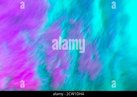 Color fur texture background with perfect modern and bright color contrast of ultraviolet and turquoise for unique, aesthetic design Stock Photo