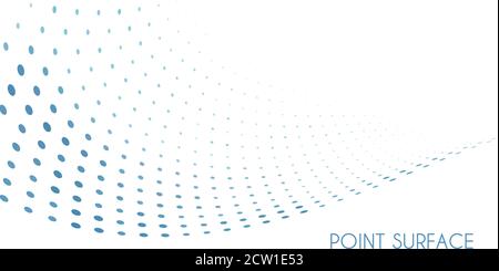Abstract minimal point surface. Blue dots on white background. Simple vector graphic pattern Stock Vector