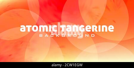 Abstract atomic tangerine color background with transparent bubbles. Vector graphic pattern Stock Vector