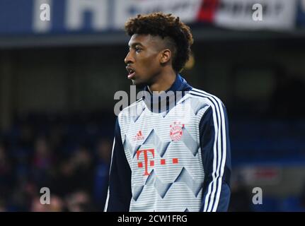 LONDON, ENGLAND - FEBRUARY 26, 2020: Kingsley Coman of Bayern pictured during the 2019/20 UEFA Champions League Round of 16 game between Chelsea FC and Bayern Munich at Stamford Bridge. Stock Photo