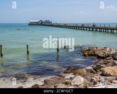 Historic Anna Maria City Peir on the Gulf of Mexico on Anna Maria Island in Florida in the United States Stock Photo