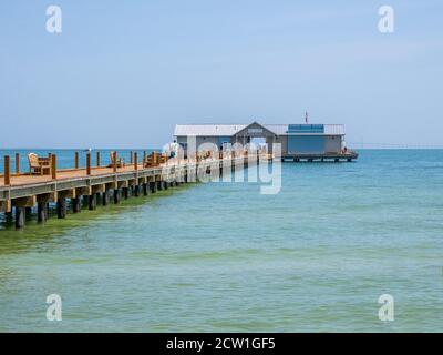 Historic Anna Maria City Peir on the Gulf of Mexico on Anna Maria Island in Florida in the United States Stock Photo