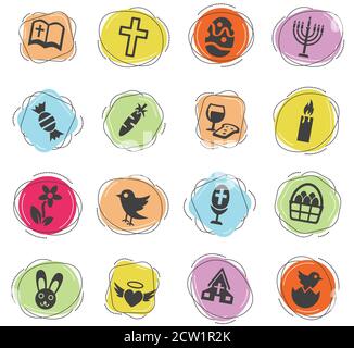 easter icon set Stock Vector