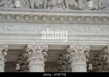 Equal Justice Under Law, West pediment, U.S. Supreme Court, Washington ...