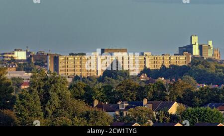 Gartnavel General Hospital brutalist architecture  in the leafy affluent west end of Glasgow, Scotland, UK, Stock Photo