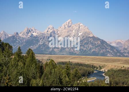 Grand Teton Range, Snake River Overlook, Grand Teton National Park, Wyoming, USA Stock Photo