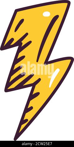 thunder line and fill style icon design, Cute patch expression emoticon ...