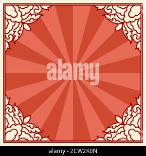 Chinese Traditional Background, With The Floral Window Frame Stock Vector