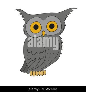 Vector flat cartoon owl Stock Vector