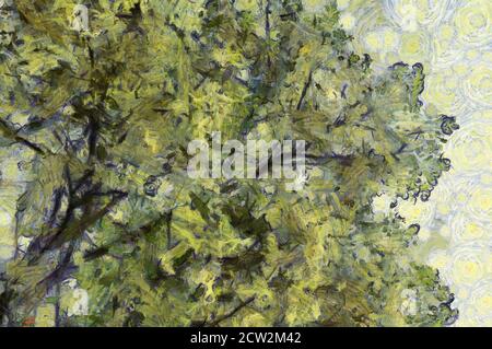 Trees and branches Illustrations creates an impressionist style of painting. Stock Photo