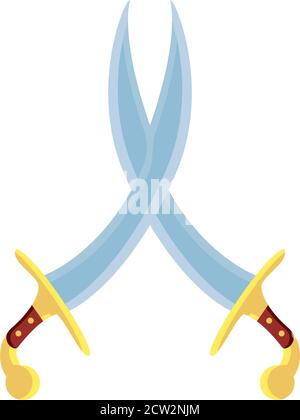 swords detailed style icon design, knight blade medieval war ancient antique old sharp fight battle vintage and warrior theme Vector illustration Stock Vector