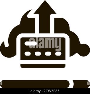 Write-Off Data Through Cloud Storage Icon Vector Glyph Illustration Stock Vector