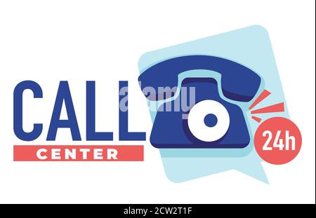 Call center 24 hours, hotline or helpdesk banner vector Stock Vector