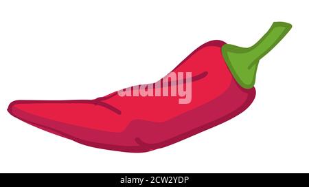 Hot chili pepper, mexican cayenne ingredient for cooking Stock Vector