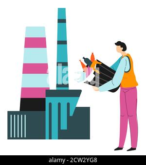 Recycling of waste, litter pollution and nature protection Stock Vector