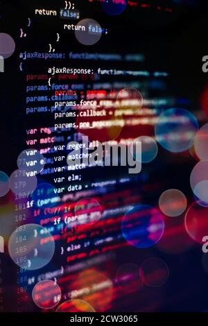 Programming code abstract technology background of software developer and Computer script Stock Photo