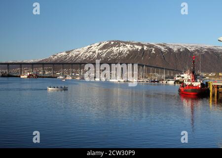 Harbor in Tromso, Norway. Stock Photo